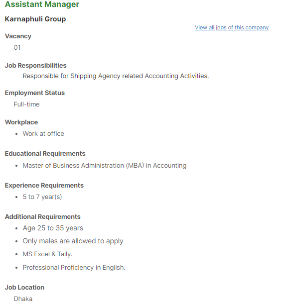 Karnaphuli Group job circular 2021