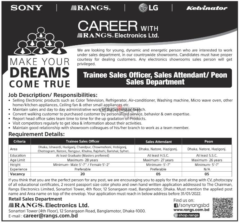 Rangs Group Limited Job Circular 2022